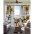 thumbnail image 6 of Sunflower Blackout Curtains for Bedroom Living Room Darkening Curtains 90 Inch Hummingbird Summer Botanical Wooden Black Out Window Curtain Privacy Insulated Window Treatment Grommet Drapes 52"x90"x2, 6 of 9