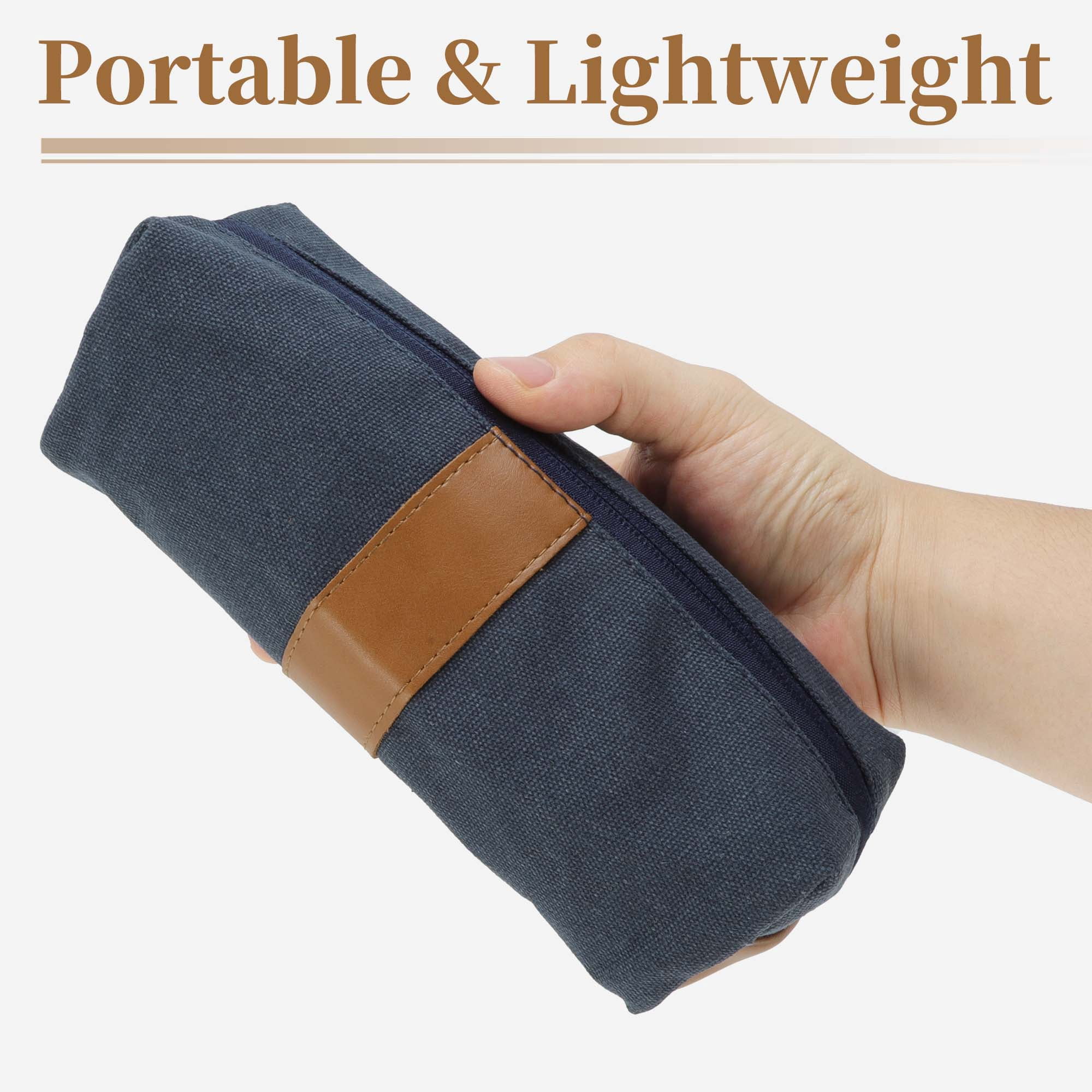 Unique Bargains Oxford Patchwork Style Aesthetic Pen Bag Organizer Dark Blue