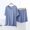 Light Blue, variant on YHAJDS Pajamas for Women Set 2 Piece Solid Color V Neck Side Slit Tee and Wide Leg Shorts