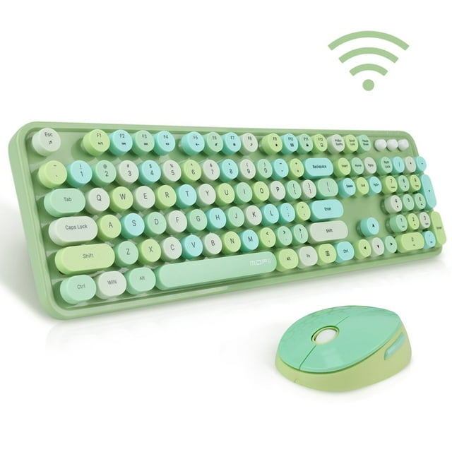 CHOK Wireless Keyboard and Mouse Combo Sweet Cute Style 2.4GHz USB Ergonomic Keyboard Compact Mouse for Computer Laptop PC Desktops Mac