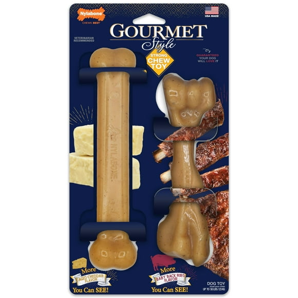 Juguete masticable para perros Nylabone Gourmet Style Strong Chew, paquete de 2