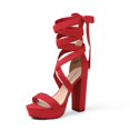 thumbnail image 1 of Sandalia DREAM PAIRS SDHS2205W Tacón Grueso 13 cm Rojo, 1 of 8