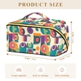 thumbnail image 4 of FORMRS Makeup Bag Travel Cosmetic Organizer for Women Fold Flat Zipper Pouch with Handle, Purple Geometric, 4 of 8