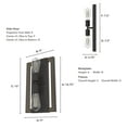 thumbnail image 5 of Hunter - Woodburn 2-light Noble Bronze, Medium Size Sconce Light, Dimmable, Modern Style, Rectangle Shaped, for Bedrooms, Kitchens, Dining, Living Rooms - 19816, 5 of 6
