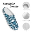 thumbnail image 5 of Disketp Ocean Waves Women's Men's Slippers Plush Slip-On House Slipper for Winter Indoor Soft Cushion Non-slip Fluffy Slides Slippers-13, 5 of 7