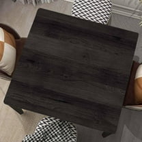 Wood Grain Square Tablecloth Fitted Table Cover with Elastic Edge Black Wooden Cloth Washable Tablecloths Wipe Clean for Indoor Outdoor Home Farmhouse, Fit for 32"x32" Tables, Style-16