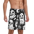 thumbnail image 2 of Sikiie Black White Spooky Ghosts Mens Pajama Shorts, Lounge Pant, Men's shorts，Sleep Pj Shorts for Men-4X-Large, 2 of 6