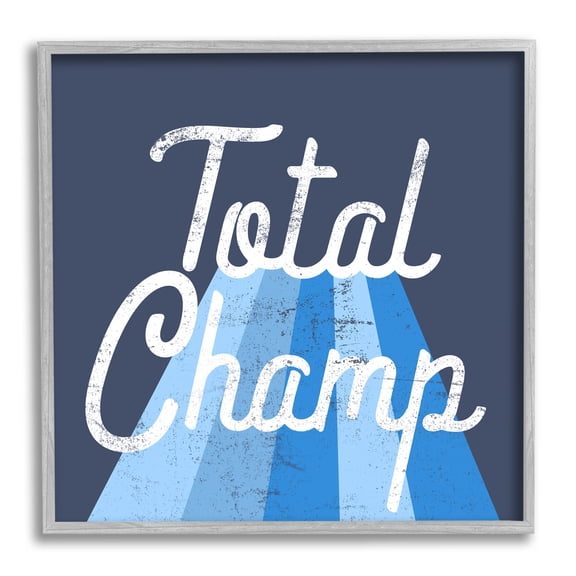 Stupell Industries Total Champ Vintage Stripes Graphic Art Gray Framed Art Print Wall Art, Design by Lil' Rue