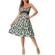 thumbnail image 1 of Vestido midi floral con tirantes de espagueti y escote en V de INSPIRE CHIC Verde XS, 1 of 6