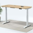 thumbnail image 1 of MotionGrey - Dual Motor Standing Desk with 4 Memory Settings, Adjustable Sit-Stand Computer Table for Home, Office & Gaming - 47" x 24" Oak Brown Top White Frame, 1 of 1