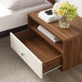 thumbnail image 7 of Modway Transmit Wall Mount Nightstand in Walnut White, 7 of 7