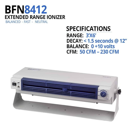 BFN8412 Extended Coverage Bench Top AC Ionizer
