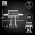 thumbnail image 4 of Kenmore 3-Burner Gas Grill, Outdoor BBQ Grill, Propane Grill with Foldable Side Tables, Mocha Brown, 4 of 10