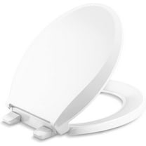 KOHLER 4639-RL-0 Cachet ReadyLatch Round-Front Toilet Seat, Quiet-Close Lid and Seat, Countoured Seat, Grip-Tight Bumpers and Installation Hardware, White