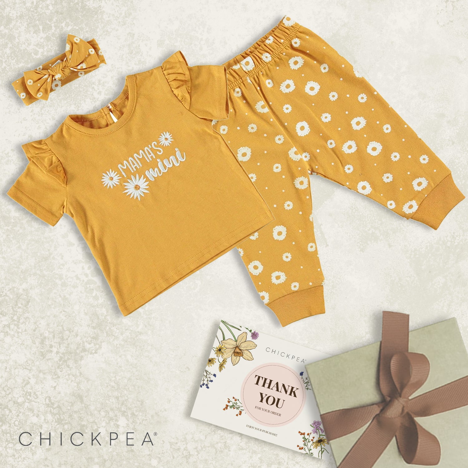 Chick Pea Baby Girl 3 PC French Terry Jogger Set, Sizes Newborn-24 Months
