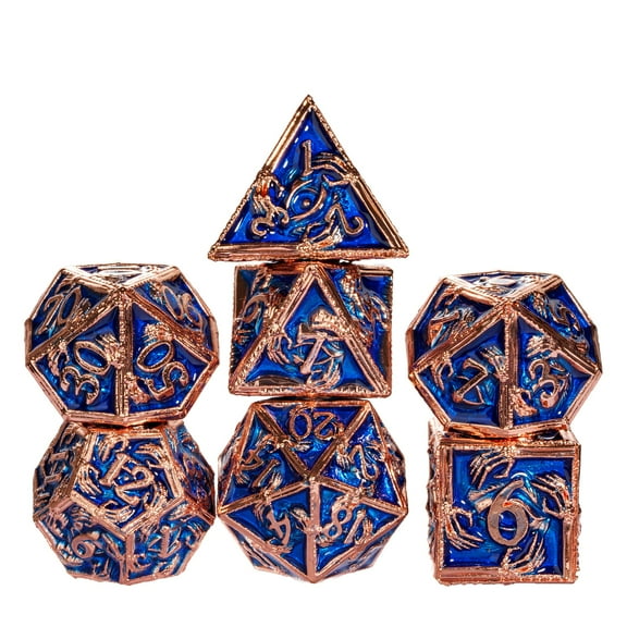 Cusdie 7-Die Metal DND Dice Set, Ghost Claw Design Metal Polyhedral D&D Dice Set for DND Dungeons and Dragons TTRPG Role Playing Games