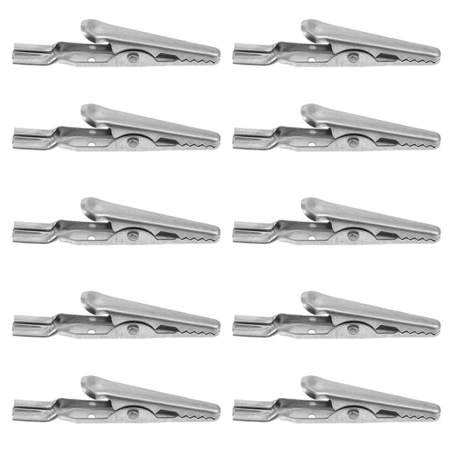 10pcs Stainless Steel Alligator Clips Fast Testing Metal Crocodile Clamps