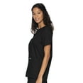 thumbnail image 1 of Landau Women's Essentials Snap Front Scrub Top, Classic Relaxed Fit, V-Neck, 4 Pockets, 1 of 5