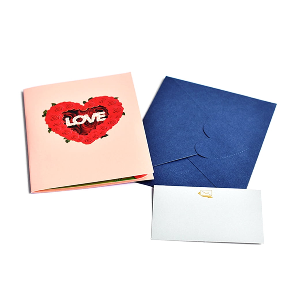 Maytalsory 3D Heart Greeting Card With Envelope Lovers Couples Wedding  Birthday Honeymoon Gift Cards Festival Invitations | Walmart Canada
