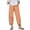 B146 Orange womens capris for summer clearance under $5, variant on Women Capri Pants On ! Cagogo Ladies Casual Linen Capris Pants with Pockets Wide Leg Summer Stretch Loose Lounge Cropped Pants Plus Size Elastic Waisted Beach Capri Trousers