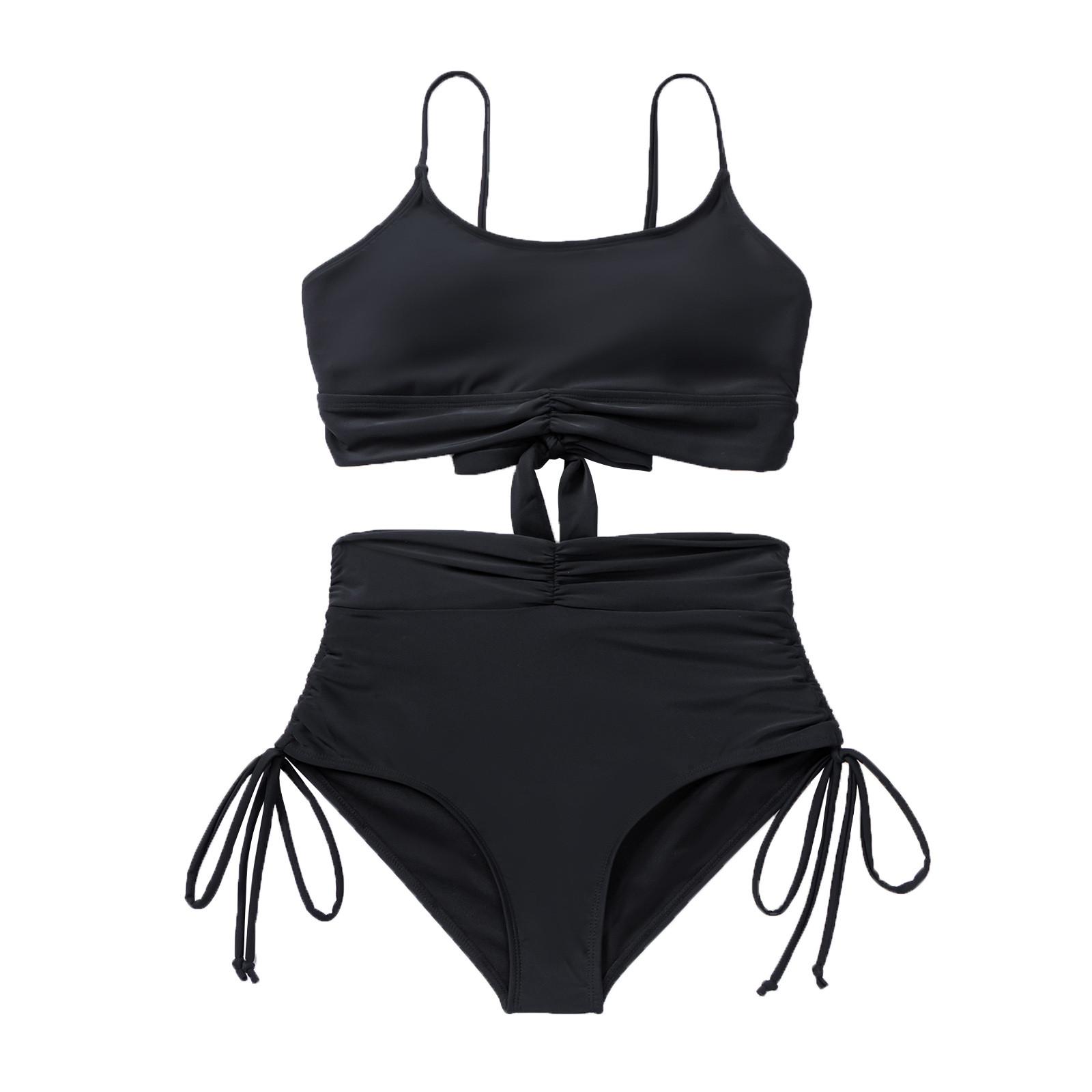 TAIAOJING Women Soild Print Bikinis Swimsuit Push Up Bikini Set Two