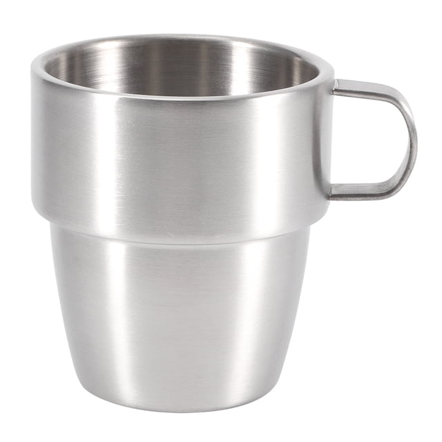 Taza de boca ancha con asa para cerveza, de acero inoxidable duradero, de doble capa, de 280 ml