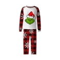 thumbnail image 3 of Conjuntos de pijamas navideños familiares a juego Grinch 2024, pijama de Grinch con parte superior y pantalones de pijama a cuadros, pijama de Grinch para niños y adultos para la familia, 6 Años, 3 of 4