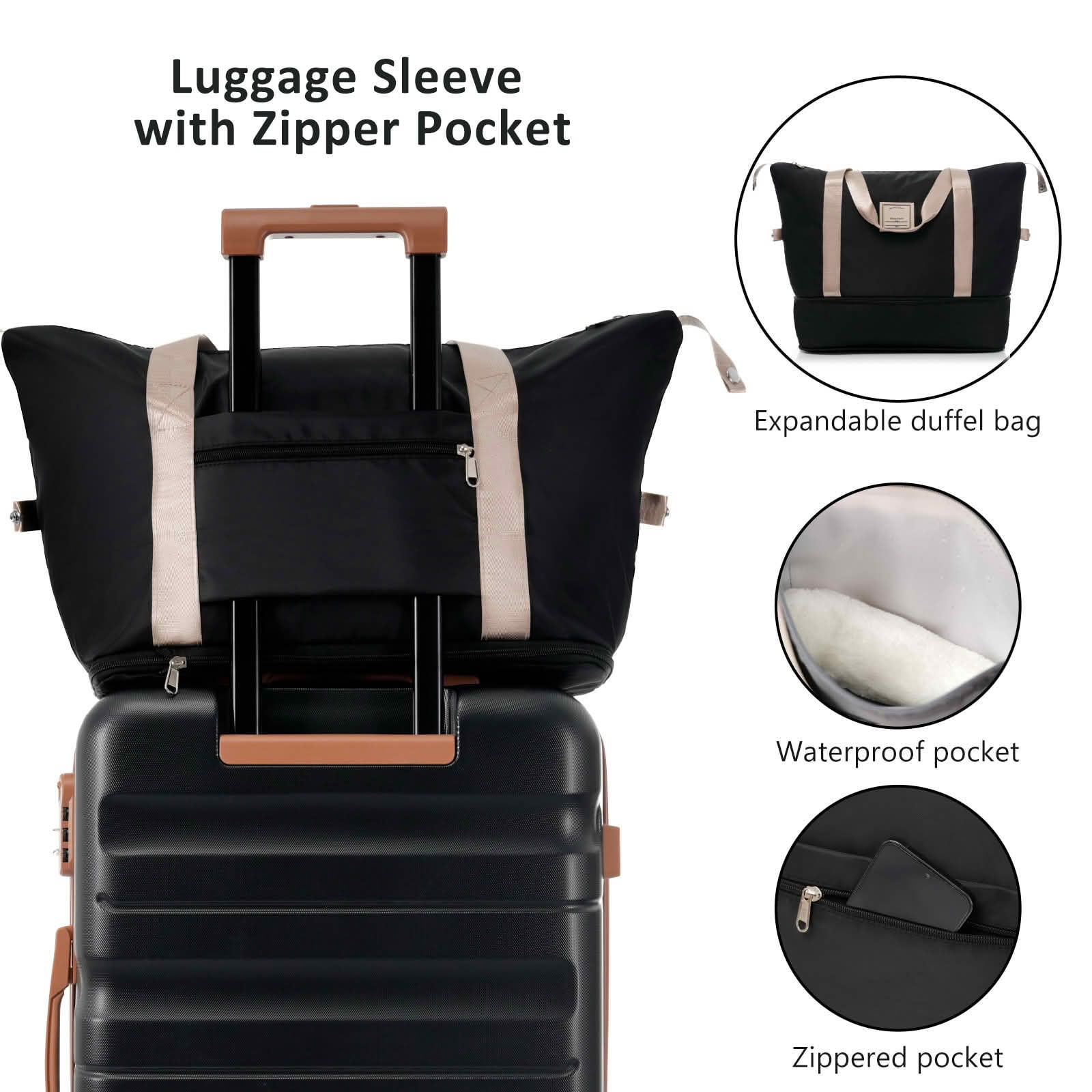 MAYEERTY 6 Piece Hardshell Luggage, Lightweight ABS Suitcases with Spinner Wheels, TSA Lock and Side Hooks for Short and Long Trips