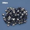 thumbnail image 3 of Four 200Pcs Square Rivets Metal Stylish DIY Shoes Bags Hats Decoration Accessories 9mm, 3 of 7