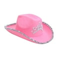 thumbnail image 4 of Western Cowboy Hat Cowgirl Hats Photo Props Wide Brim Decor Jazz Hat Sun Hat for Bridesmaid Bride Girls Men Women Performance Pink, 4 of 10