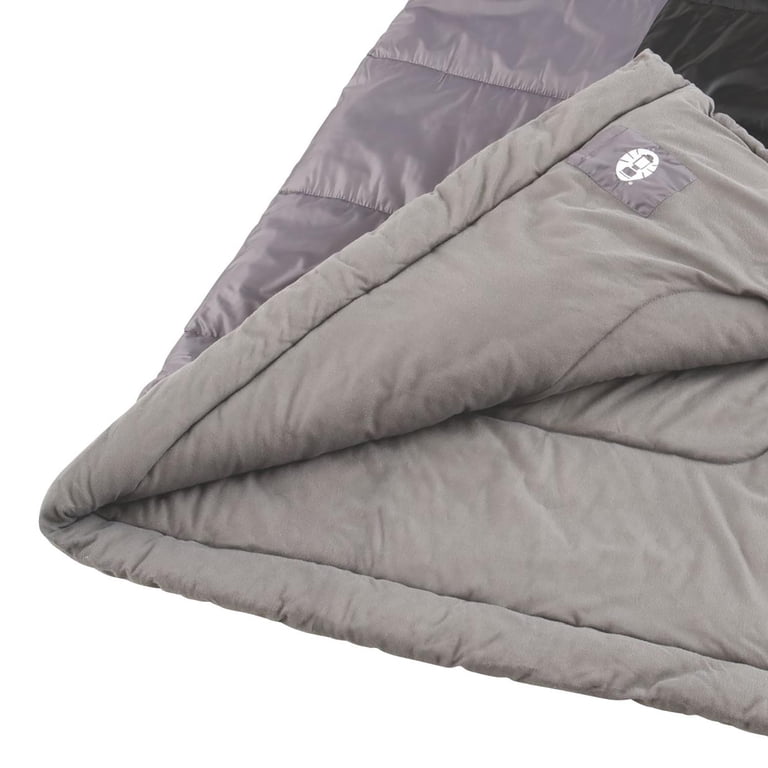 Coleman, Sleeping Bag, Big and Tall 40-60°F, Gray and Black