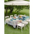 thumbnail image 4 of Outdoor Tablecloth with Umbrella Hole for Patio/Picnic/Party/Camping, Teal Sea Turtle Waterproof Table Cloth Rectangle Table Cover Washable, Summer Coastal Coral Ocean Linen Texture (54"x 80"), 4 of 8
