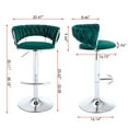 thumbnail image 6 of IVV Swivel Bar Stools Set of 2, 23.6"-32" Height-Adjustable Modern Bar Chairs with Velvet Woven Back and Chrome Metal Base, for Kitchen Island, Cafe, Bar Counter (Green), 6 of 10