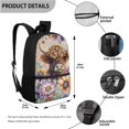 thumbnail image 3 of Jeiento Highland Cow Backpack for Teen Girls Middle School Bag and Lunch Bag Pencil Case Set 3 In 1 Dahlia Elementary School Bookbag Rucksack for Kids Child Daypack Satchel, 3 of 7