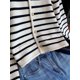 thumbnail image 4 of Suéteres de punto a rayas con cuello redondo para mujer, cárdigan informal de manga larga, Tops cortos de estilo coreano, primavera y otoño, nuevo, 4 of 5