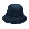thumbnail image 1 of Sombrero de pescador con protección solar para mujer, de algodón lavado, para verano, para viaje azul, 1 of 6