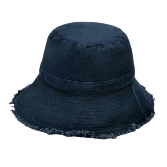 Sombrero de pescador para mujer, lavado, informal, resistente al viento, para el sol, para verano, para viajes azul