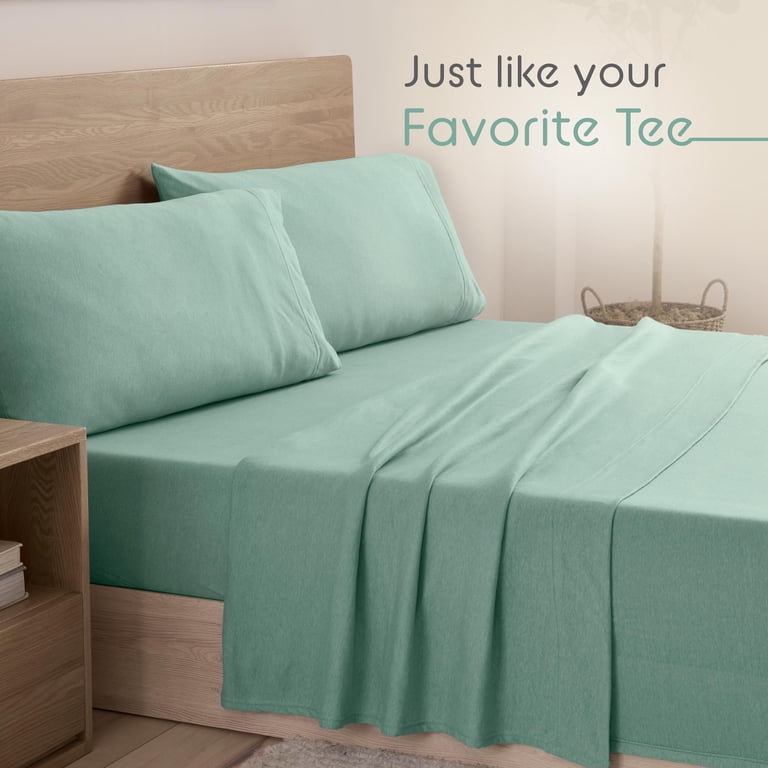 Vellux Jersey Knit Full 4-Piece Sheet Set in Sage photo 2