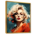 thumbnail image 2 of Designart "Pop Art Portrait Of Monroe In Magenta I" Woman Pop Art Floater Framed Canvas Prints, 2 of 5