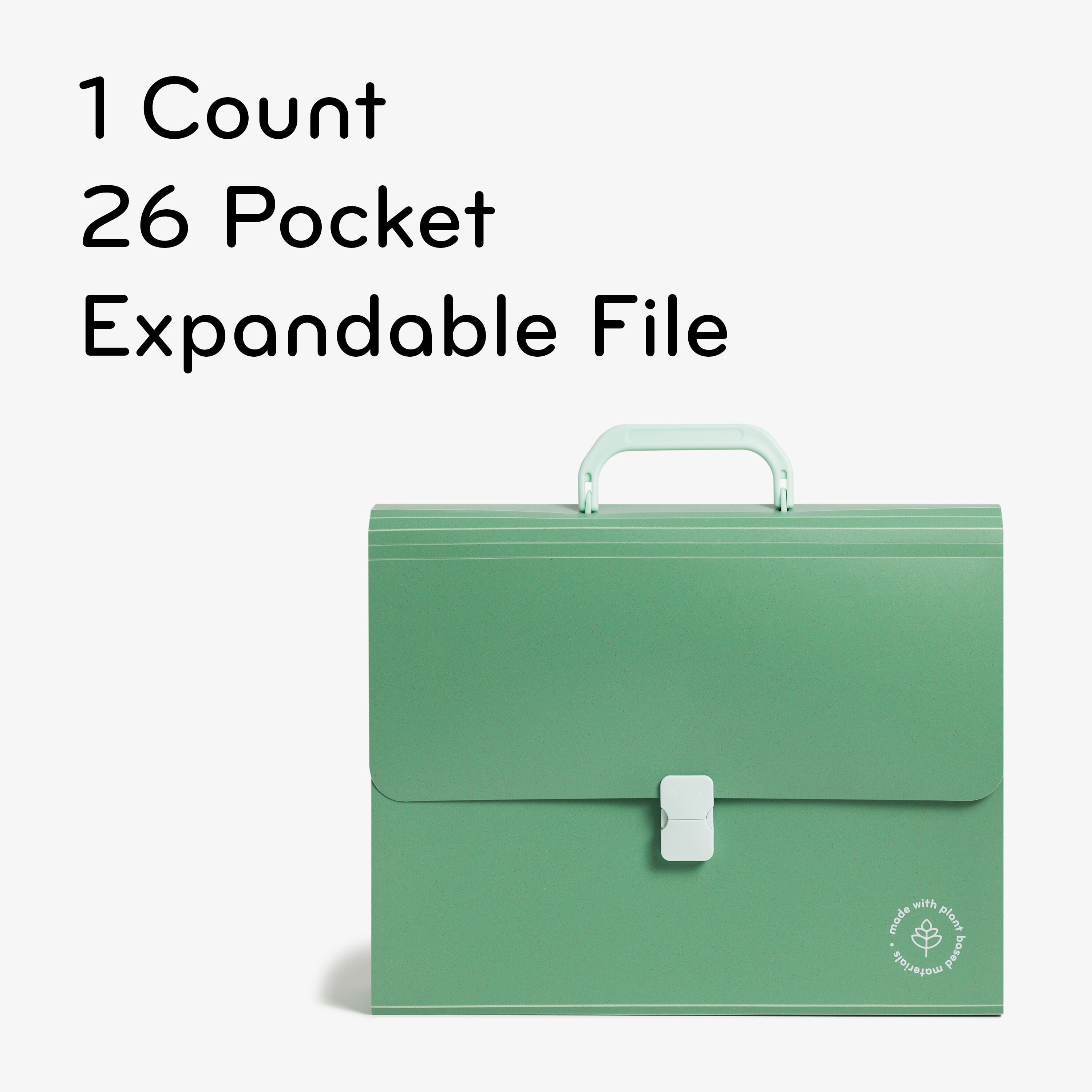 (2 pack) U Brands U-Eco Expanding Accordion File Folder, 26 Pockets, Green and Mint, Letter Size, 1 Count