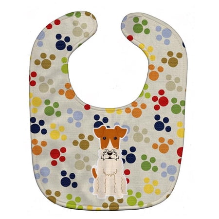 Pawprints Wire Fox Terrier Baby Bib