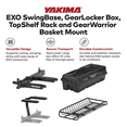 thumbnail image 2 of Yakima Cargo Rack Set EXO SwingBase, GearLocker Box, TopShelf Rack, and GearWarrior Basket, 2 of 2