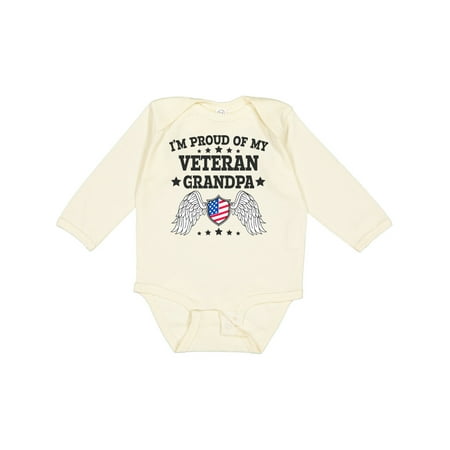 

Inktastic I m Proud of My Veteran Grandpa Gift Baby Boy or Baby Girl Long Sleeve Bodysuit