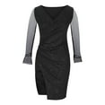 thumbnail image 4 of pstuiky Robes d'Été pour Femmes, Mode pour Femmes Aguichant à Col en V à Manches Longues, Maille à Strass Chaude, Robe Chemise Irrégulière, Liquidation, 4 of 8