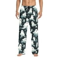 thumbnail image 3 of SJLDQY Mens Halloween Pajamas Pants Wide Leg Pjs Trousers for Men Hallowmas Pumpkin Ghost Elastic Waist Homewear Loungewear With Pocket, 3 of 4