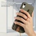 thumbnail image 5 of Compatible for iPhone XR Zipper Wallet Case with Card Holder, Rotation Ring Kickstand Case, PU Leather Card Slots RFID Blocking Protection Phone Case Shockproof Cover, Armygreen, 5 of 10