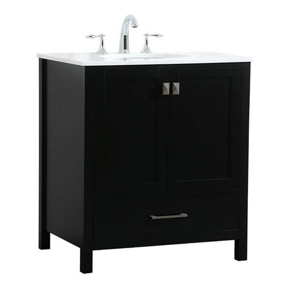 30 inch single bathroom vanity in black