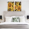 thumbnail image 3 of Sunflower Kitchen Curtains Window Panels, Yellow Floral Elegant Pastoral Flowers Watercolor Insulated Window Treatment Curtain, Grommet Curtains for Bedroom/Living Room/Bathroom, 2 Piece 52"Wx45"L, 3 of 8