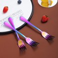 thumbnail image 5 of ReaNea Rainbow Dinner Forks 12 Pieces Stainless Steel 8.17 inch Fork Wedding Silverware Forks Set, 5 of 9