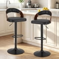 thumbnail image 3 of VECELO Swivel Bar Stools Set of 2, Adjustable Height PU Leather Armless Barstool with Back & Footrest for Bar Kitchen Dining Room, Black, 3 of 10
